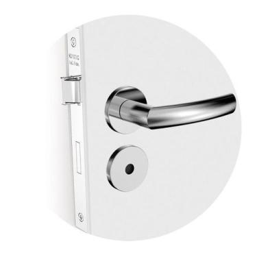 Imagem de Fechadura Jurerê Banheiro Roseta Redonda Inox Escovado 40mm Soprano