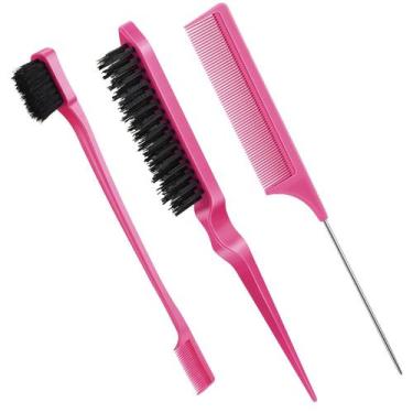 Imagem de Conjunto de escovas de cabelo Geiserailie Slick Back Bristle para mulh
