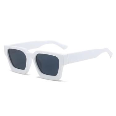Imagem de Óculos de Sol Feminino Candy Color com Lentes Degradê e Proteção UV400, Estilo Punk, para Esportes ao Ar Livre, Corrida e Ciclismo, Branco e Cinza