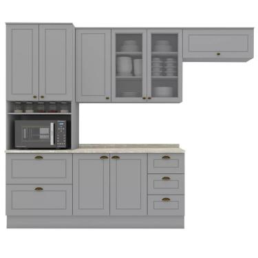 Imagem de Cozinha Modulada 5 Pecas 272 Cm Ce171 Americana Cinza Calcare Henn Cinza Calcare