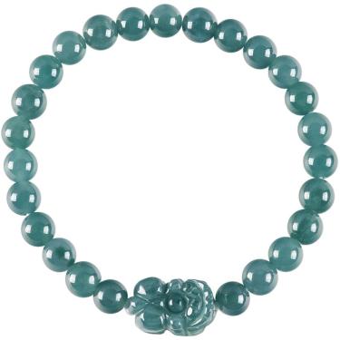 Imagem de Pulseira natural de jadeíte azul de grau A, 6,5 mm, miçangas, 16 g