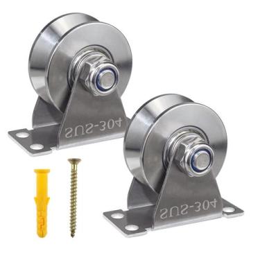 Imagem de Pulley Block MACGQ Groove Wheel em aço inoxidável, pacote com 2 unidad