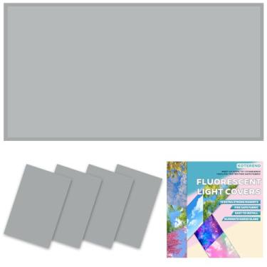 Imagem de 4 capas de luz fluorescente para luzes de teto, capa magnética de 6 x 10 m para luminária de LED fluorescente - capas de luz fluorescente para sala de aula, casa, decoração de escritório - itens