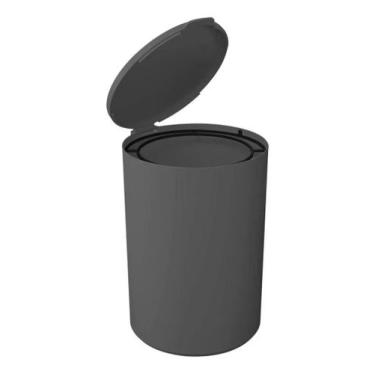 Imagem de Lixeira Coza Serene 5 Litros Chumbo com Tampa, Aro Interno que Esconde