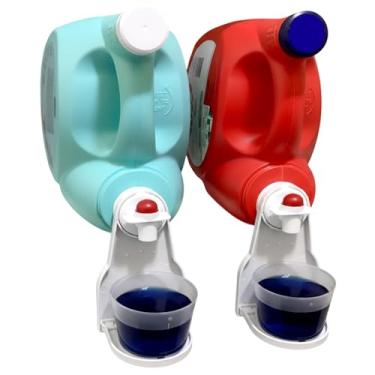 Imagem de Dispensador de detergente para a roupa, pacote com 4 porta-copos de detergente para roupa, dispensador de detergente líquido para lavanderia, sem derramamentos bagunçados