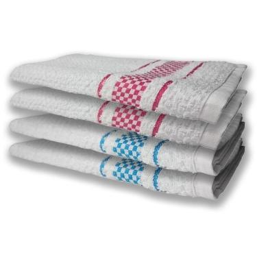 Imagem de 4 Panos De Prato Atoalhado Felpudo Premium Azul+Rosa