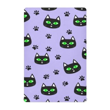 Imagem de Wassud Lençóis de berço respiráveis com desenho de gatos pretos 71 x 132 cm, lençol de bebê neutro para meninos e meninas (serve para berço padrão e pacote e brincadeira)
