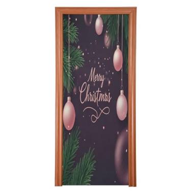 Imagem de Wassud Capa para porta de Natal, decoração de banner, 81 x 199 cm, grande, saudação de Natal, capa elástica para porta interna para varanda e porta da frente