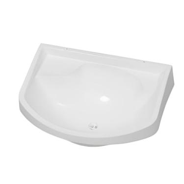 Imagem de Lavatório Plástico para Banheiro 36x26x16 Compacto Resistente Lavabo Interno Externo Preto Branco (KIT C/3 LAVATORIOS BRANCO)