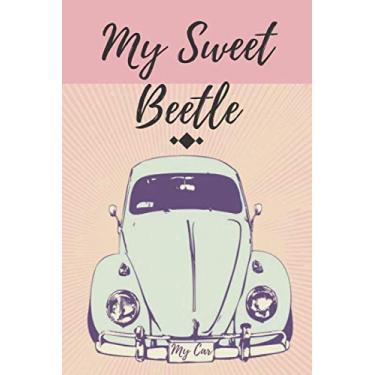 Imagem de 'Love Classic Cars' College Ruled (Lines) Unusual Designed Pages: College, School or Home Composition Notebook / Journal / Planner - Pattern Picture Cover, Pink Background