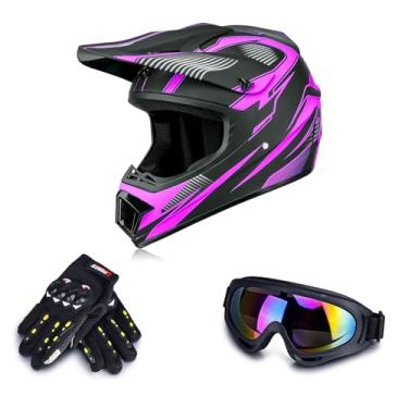 Imagem de Capacete de motocicleta, Powersports Motocicleta Homem Mulher Adulto ATV MX, Padrão de Certificação DOT, Quatro Estações, B, M