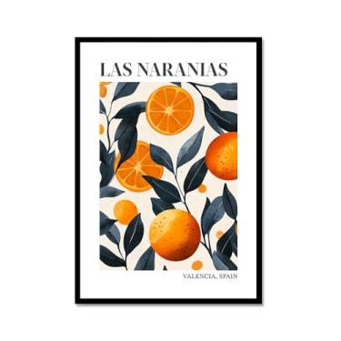 Imagem de Pôster colorido de limão, citrinos e laranjas, mercado de frutas, vintage, arte de parede, decoração de cozinha, pintura em tela para sala de jantar e quarto (SKU6,12 x 40,6 cm = (30 x 40 cm), moldura