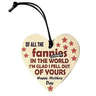 Imagem de 1 PCS Presente de Dia das Mães Acessórios Coração Madeira Artesanal Tags Placa Pingente Suspensão Ornamentos para Mamãe