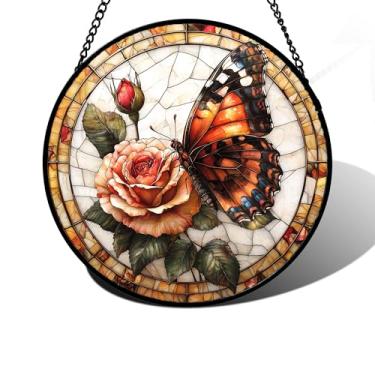 Imagem de DASTOLL Pendurado em vitrais, apanhador de sol para colheita de borboletas para portas, apanhadores de sol, decoração de Natal, Dia das Mães, presentes de aniversário para mulheres, homens e mães, 30