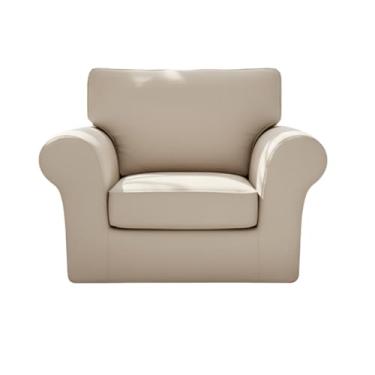 Imagem de Eco-Ancheng Capa para cadeira, poltrona, sofá, poltrona, capa de almofada de assento separado com fundo elástico, capa deslizante para cadeira de 1 assento com braços, protetor de móveis para sala de