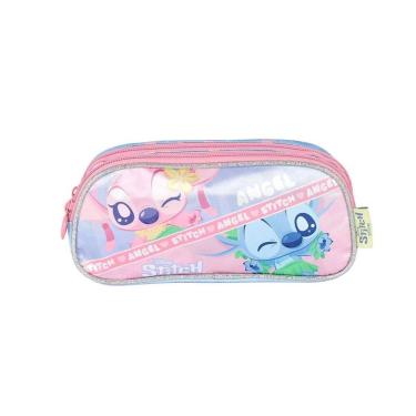 Imagem de Estojo Escolar Luxcel Stitch Roxo Floral