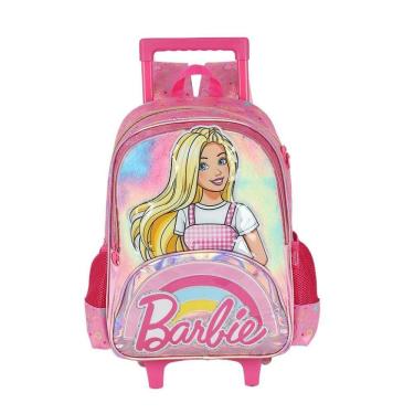 Imagem de Mochila de Rodinhas Luxcel Com Alça Barbie Cute Rosa