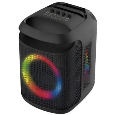 Imagem de Caixa de Som Portátil 40W Alto-Falante 6.5”, Bateria de Longa Duração, Luzes RGB, Rádio FM, USB, SD, Aux, Função Gravação, Microfone Karaokê, Graves Potentes e Conectividade Completa Festas e Eventos