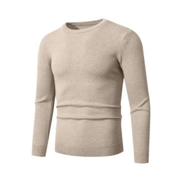 Imagem de Suéter Masculino Slim Fit Com Gola Redonda, Leve, Macio, De Manga Long