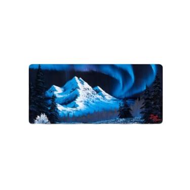 Imagem de Bob Ross Tapete de mesa para desktop, mouse pad ergonômico grande, jogos, tapete antiderrapante para computador, mouse sem fio, teclado (aurora boreal - S08 E13)