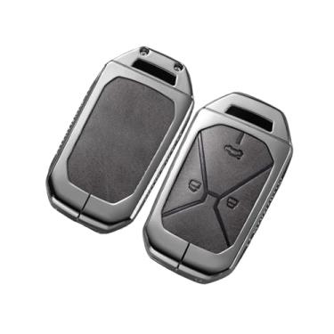 Imagem de Capa de couro para chave de carro, liga de zinco, compatível com kain kaiyi kunlun ihd r 300 500 ev, acessórios internos(A gray cover)