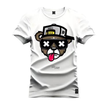 Imagem de Camiseta Premium Nexstar Varias Cores Urso Boné Bolado, Branco, G