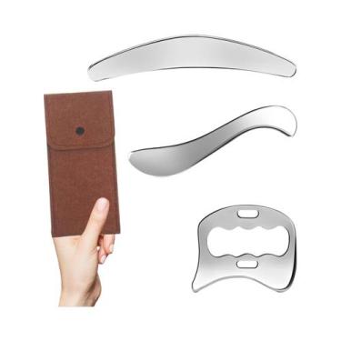 Imagem de Ferramenta De Massagem Gua Sha Em Aço Inoxidável, Raspador Muscular, F