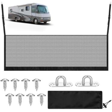 Imagem de Maasechs Rede de segurança para beliche para trailers com ferragens 159 x 19,7 cm rede de beliche ajustável para trailer, trailer, quinta rodas, trilho de proteção, acessórios de cama, barreira de