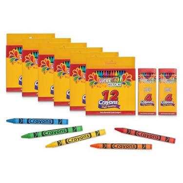 Imagem de HuoHuair Giz de cera 12 cores de pacote com 6 (72 gizes de cera) para livros de colorir embalados individualmente, materiais de arte para colorir