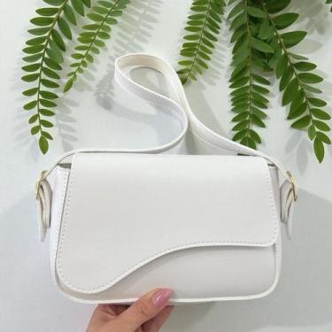 Imagem de Bolsa Feminina Ombro Baguete Transversal Casual Fashion Trend, Branco