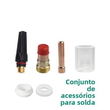 Imagem de Kit de tocha de soldagem TIG, lente de gás Stubby, copo Pyrex, WP-17, 