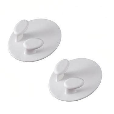 Imagem de Pacote com 2 suportes de tomada de parede – Suportes de montagem cinza para gerenciamento de cabos de mesa e parede, organizador universal de ganchos com adesivo (branco)