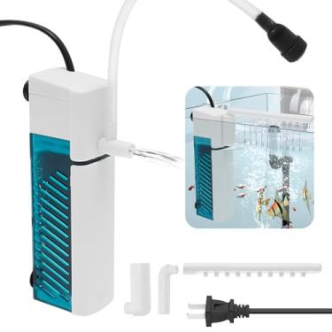 Imagem de Filtro interno de aquário, filtro de energia submersível com bomba potente, filtros de aquário pequenos com função de comutação de dois modos para camarão, fritura, betta, água doce e salgada