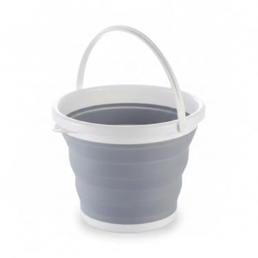 Imagem de Balde Flexivel Silicone 5L Retratil Compacto Ideal para Camping Praia e Uso Domestico