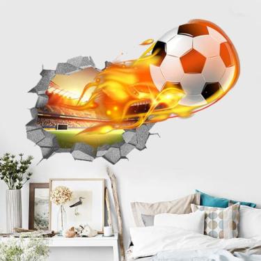 Imagem de Adesivos de parede 3D Soccer Creative Sports PVC 40x60cm - yiweisai