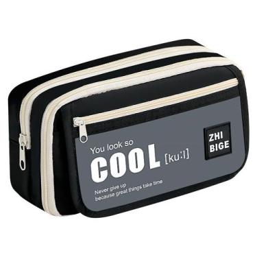 Imagem de Estojo de lápis genérico em tecido preto de grande capacidade - yiweis