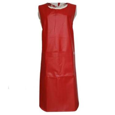 Imagem de Avental de couro PU impermeável para mulheres, sem mangas, estilo cole