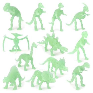 Imagem de Modelo de dinossauro luminoso de brinquedo com 12 peças de ornamento r