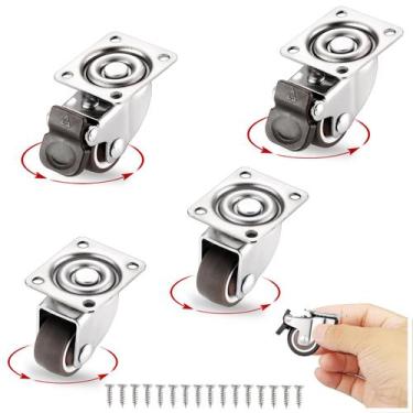 Imagem de Rodas Caster Wheels ZUOFANG de 1 polegada com freios, conjunto de 4 pa