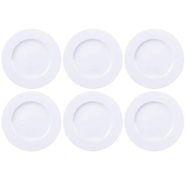 Imagem de Jogo 6 Pratos Branco Tramontina de Porcelana 28cm Raso Mesa Posta Maria Augusta