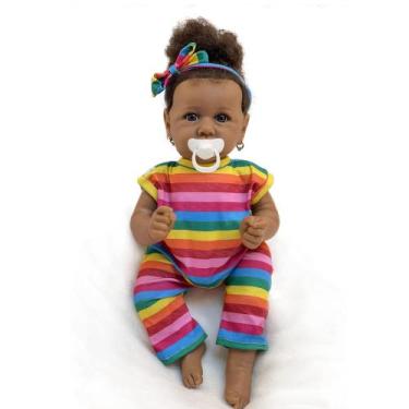 Imagem de Reborn Baby Doll Wamdoll Realistic Black 50cm African Girl