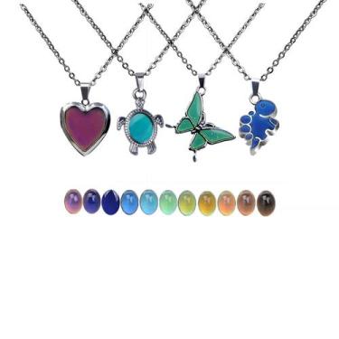 Imagem de Conjunto de colares COLORFUL BLING Cute Turtle Butterfly Dinosaur