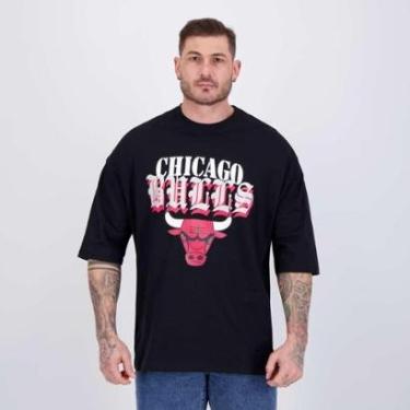 Imagem de Camiseta NBA Metal Team Chicago Bulls Preta-Masculino