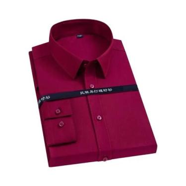 Imagem de Camisa Social Masculina Extra Grande 7XL De Fibra De Bambu Sem Necessi