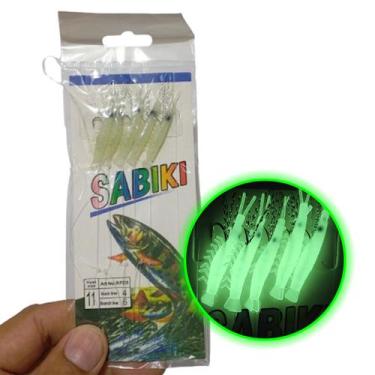Imagem de Isca Artificial Pesca Sabiki Camarao 5 Fluorescente Lambari Robalo Tai