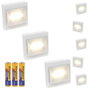 Imagem de Kit 3 Mini Luminárias LED 3W À Pilha Com Toque Fácil Luz Suave Portáti
