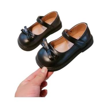 Imagem de Sapatos De Couro Pretos Para Meninas, Antiderrapantes, Moda Infantil, 