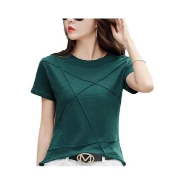 Imagem de Camisetas Femininas Slim Fit de Algodão e Bambu - Manga Curta e Gola R