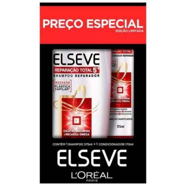 Imagem de Kit Shampoo e Condicionador Elseve Reparação Total 5 375ml + 170ml