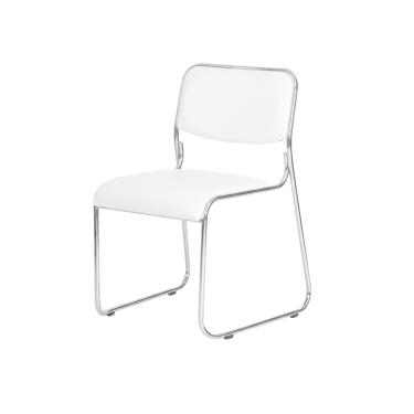 Imagem de Cadeira Escritório Interlocutor Dakar Branca Base Fixa Cromada